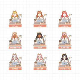 Working Women | PaperDollzCo | Sticker Book | CB048