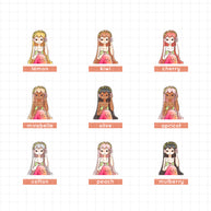 Retro | The Modern Mermaids | Just Dolls Stickers | J355
