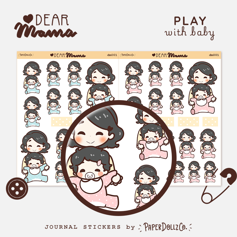 Play with baby | Dear Mama | PaperdollzCo | dm001b | dm001g