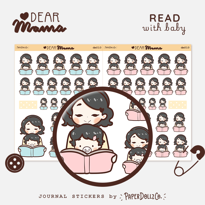 Read with baby | Dear Mama | PaperdollzCo | dm010b | dm010g