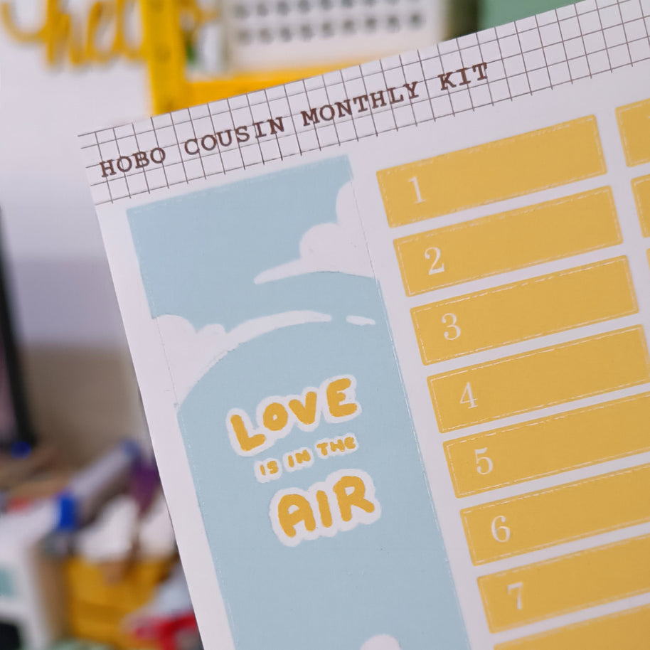 Love is in the Air | Hobonichi Cousin Monthly Kit Sticker - HCM002