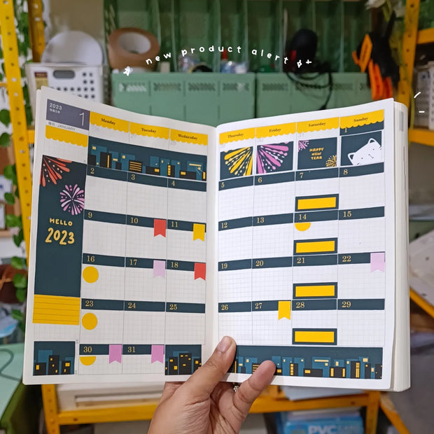New Year | Hobonichi Cousin Monthly Stickers ( set of 2 ) | hcm001