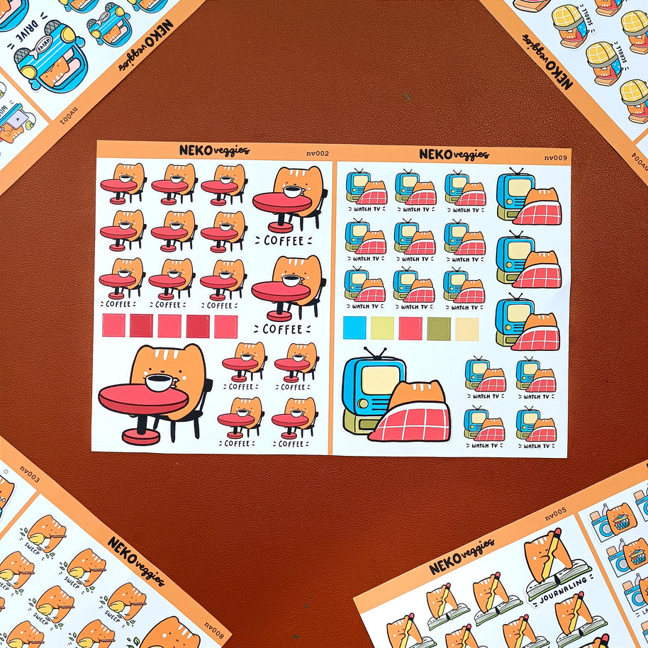 Daily Life Neko Veggies Sticker Book | nvb001