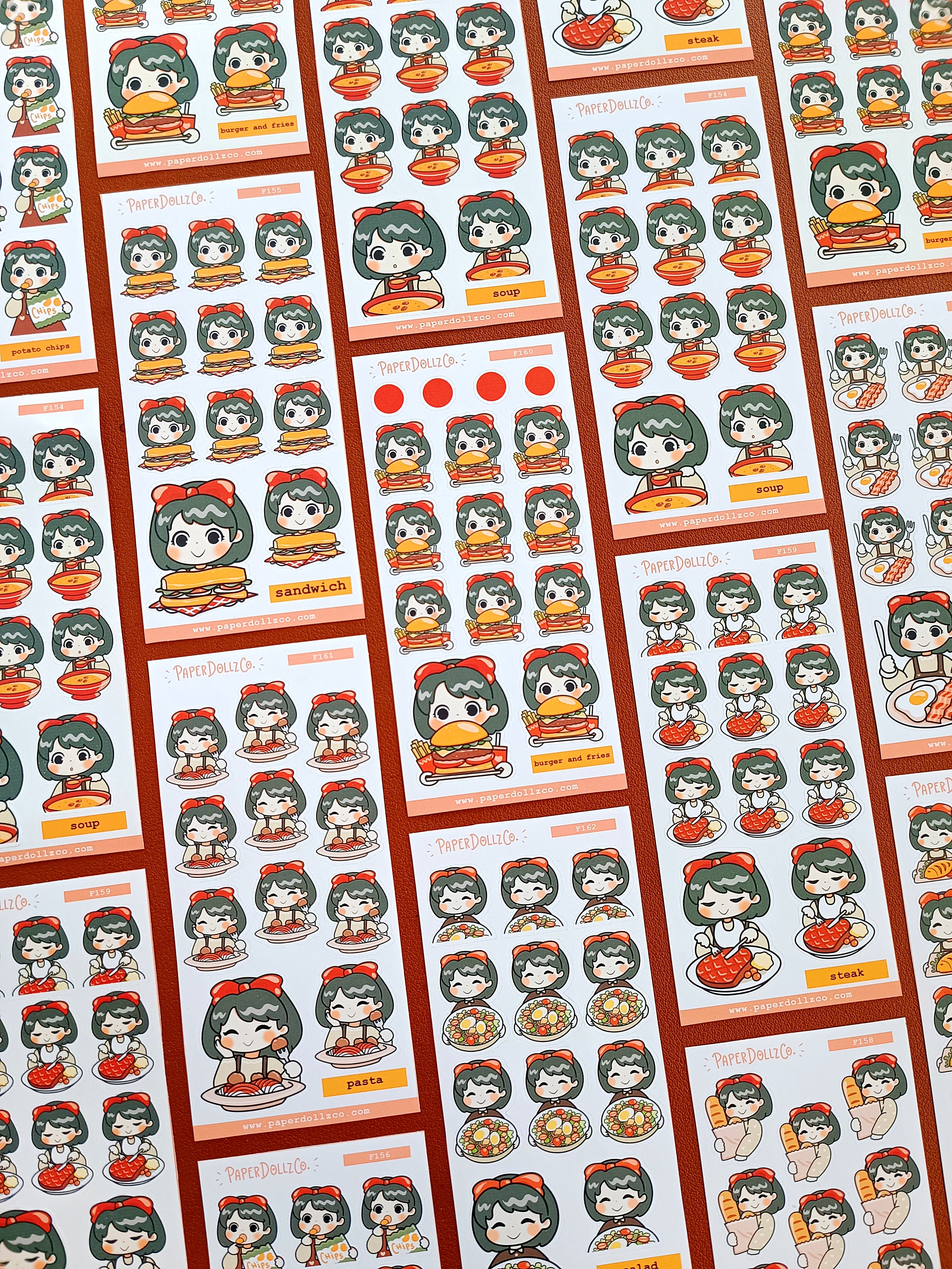 Burger and Fries | PaperDollzCo Planner | Activity Stickers | f160