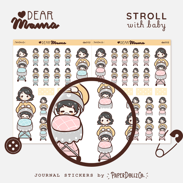 Stroll with baby | Dear Mama | PaperdollzCo | dm002b | dm002g