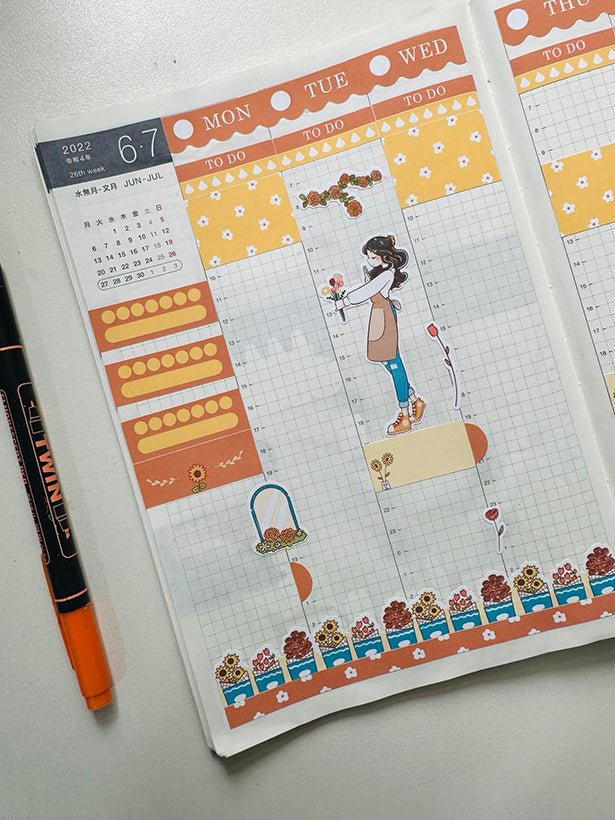 Flower Shop | True Passion | Hobonichi Cousin Weekly Kit - hcwk026
