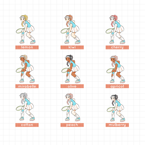 Tennis | Body In Motion | Just Dolls Stickers | J485