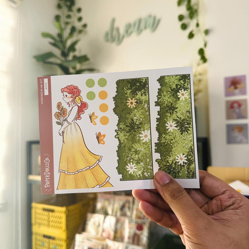 Vintage | Pretty Petal | Hobonichi A6 Sticker Kit - a018