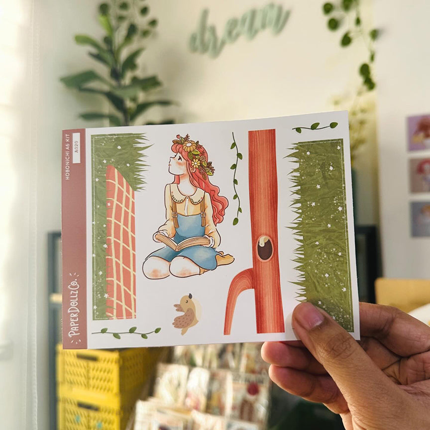 Retro | Pretty Petal | Hobonichi A6 Sticker Kit - a020