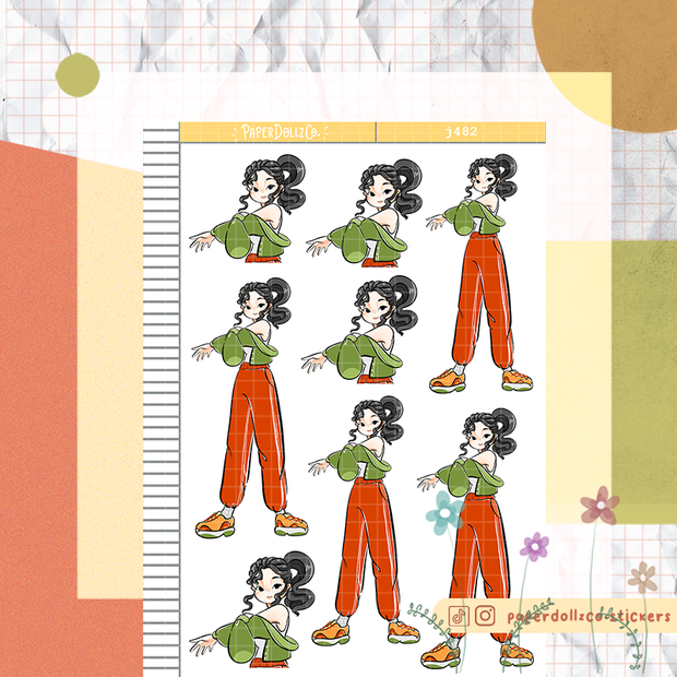 Jogging | Body In Motion | Just Dolls Stickers | J482