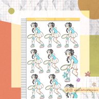 Tennis | Body In Motion | Just Dolls Stickers | J485