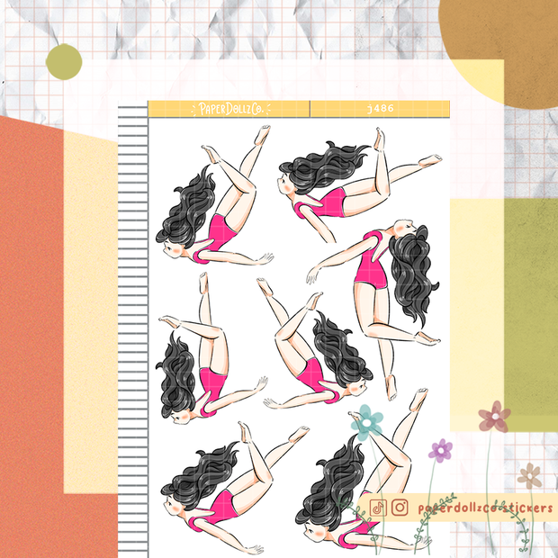 Swimming | Body In Motion | Just Dolls Stickers | J486