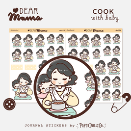 Cook with baby | Dear Mama | PaperdollzCo | dm004b | dm004g