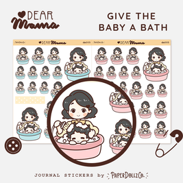 Give the Baby a Bath | Dear Mama | PaperdollzCo | dm005b | dm005g