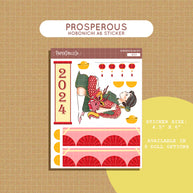 Prosperous | Year of the Rising Dragon | Hobonichi A6 Sticker Kit - a015