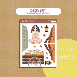 Dessert | Cozy Harvest | Hobonichi A6 Daily Sticker Kit - a102