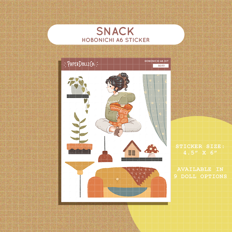 Snack | Cozy Harvest | Hobonichi A6 Daily Sticker Kit - a103