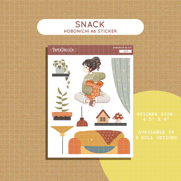 Snack | Cozy Harvest | Hobonichi A6 Daily Sticker Kit - a103