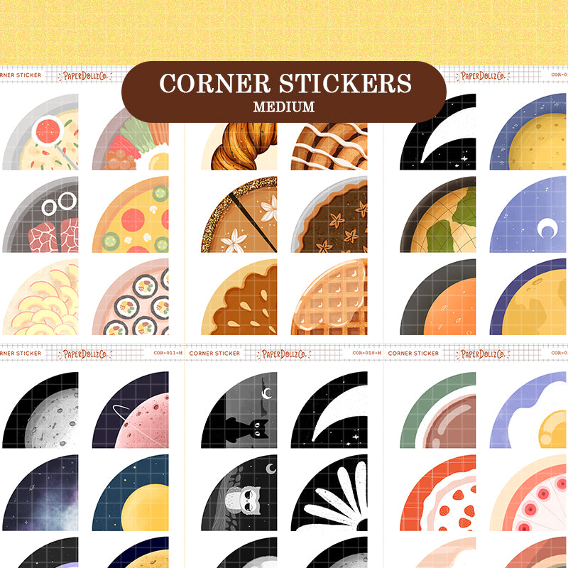 PaperDollzCo | Medium Corner Stickers | cor-019-M