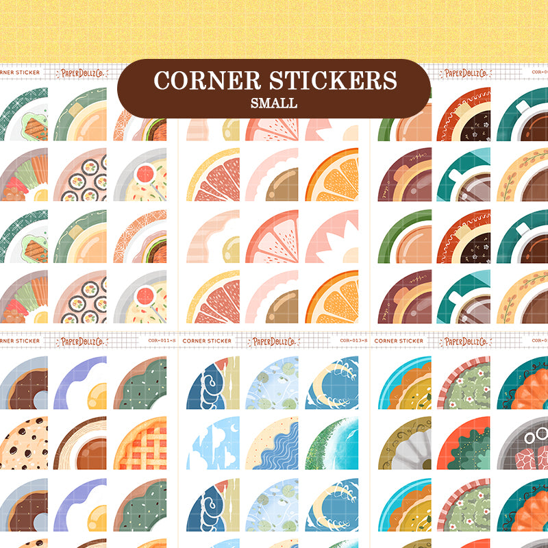 PaperDollzCo | Small Corner Stickers | cor-001-S
