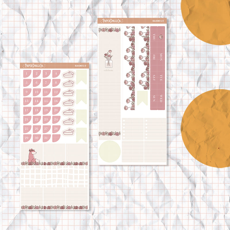 Minimalist | Hobonichi A6 Monthly Sticker ( set of 2 ) | -ha6m010