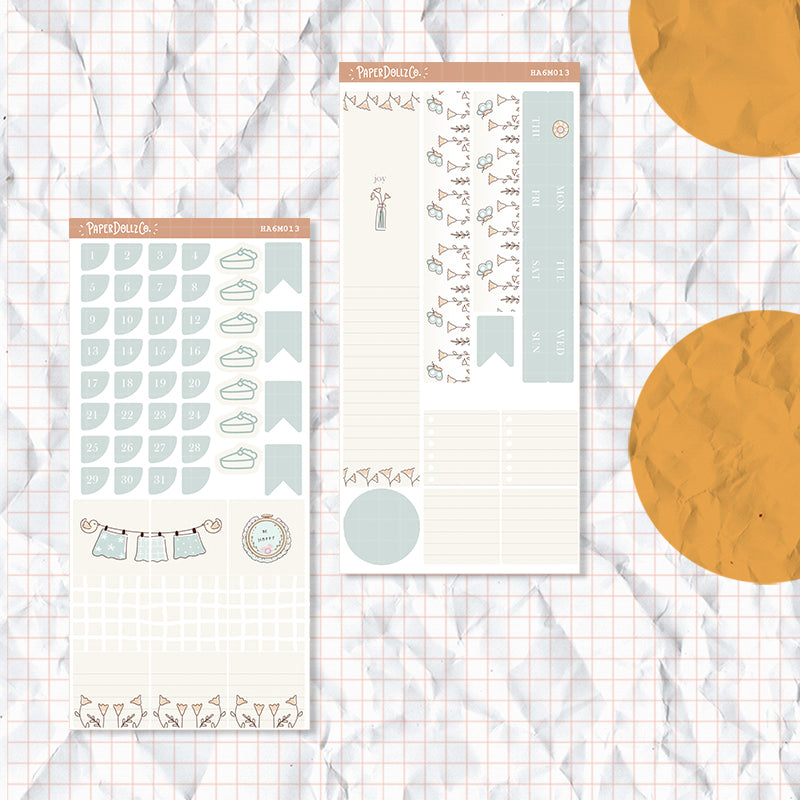 Minimalist | Hobonichi A6 Monthly Sticker ( set of 2 ) | -ha6m013