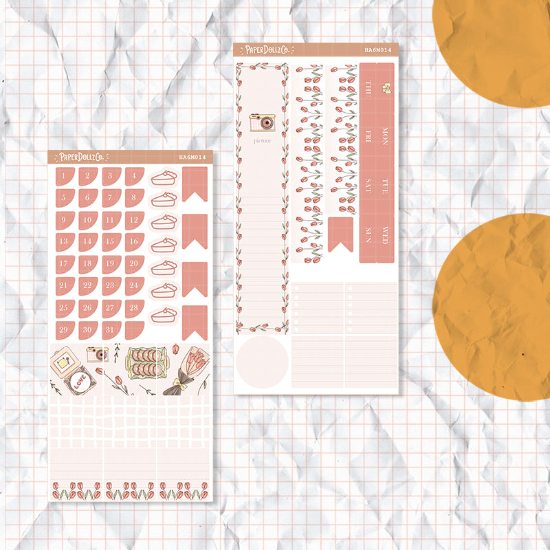 Minimalist | Hobonichi A6 Monthly Sticker ( set of 2 ) | -ha6m014