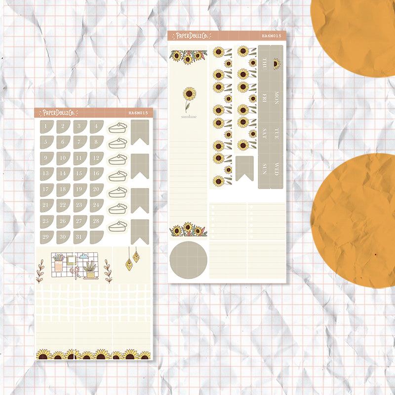 Minimalist | Hobonichi A6 Monthly Sticker ( set of 2 ) | -ha6m015