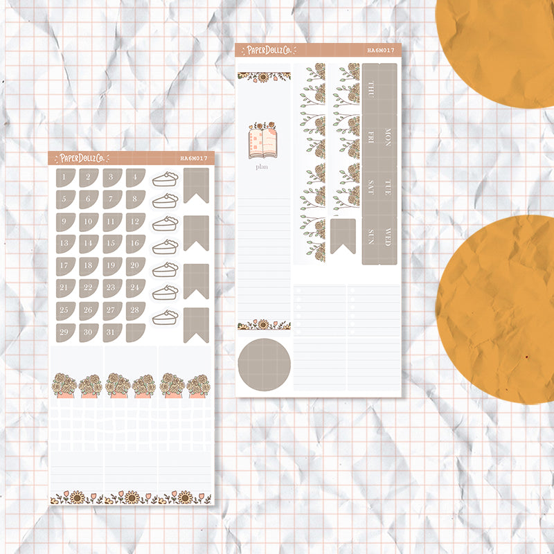 Minimalist | Hobonichi A6 Monthly Sticker ( set of 2 ) | -ha6m017