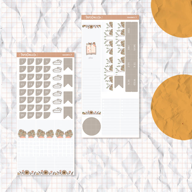 Minimalist | Hobonichi A6 Monthly Sticker ( set of 2 ) | -ha6m017