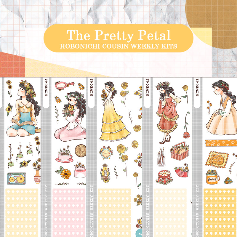 Vintage | Pretty Petal | Hobonichi Cousin Weekly Kit - hcwk043