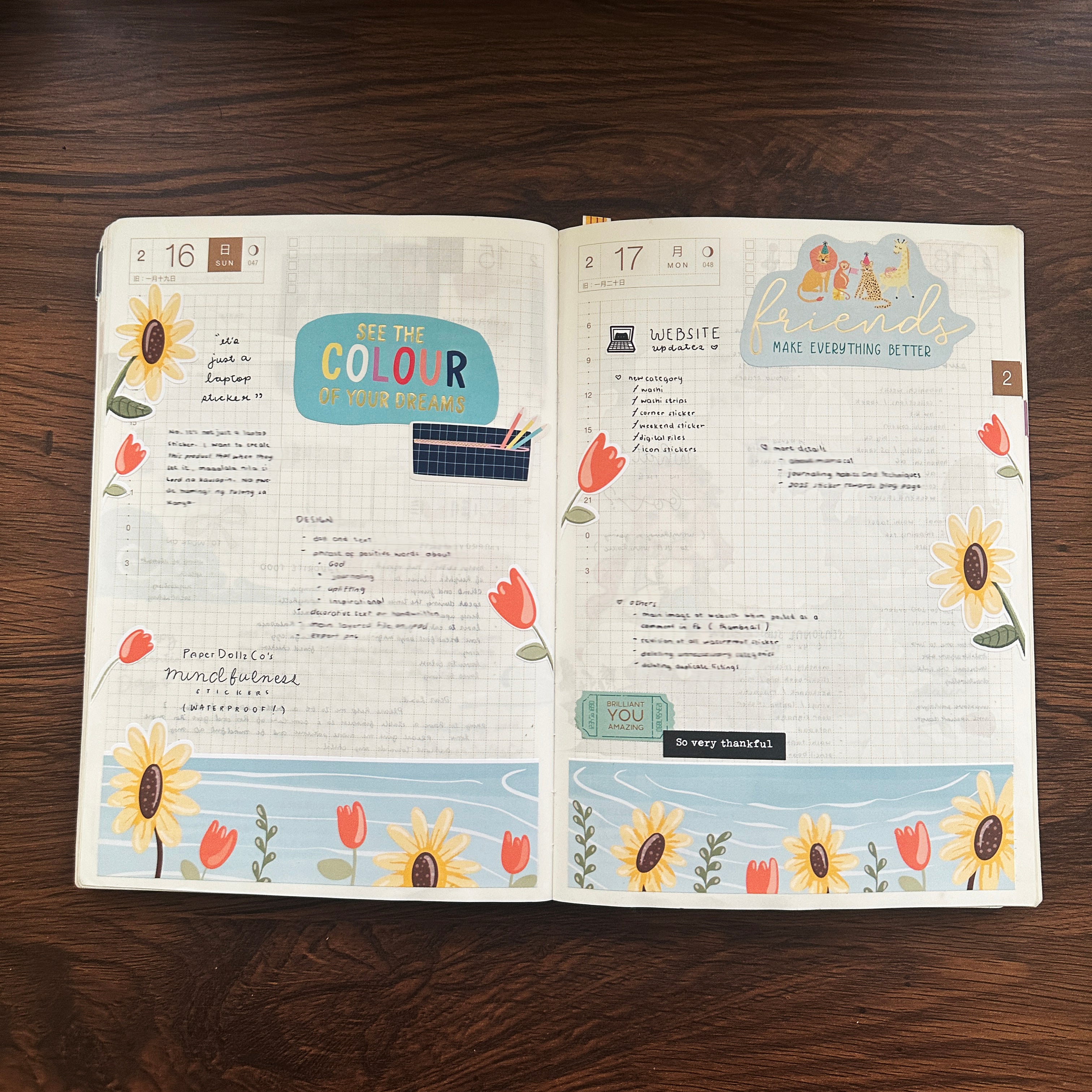 Reclaiming My Radiance | Hobonichi | Cousin Daily Sticker Kit | Cd066