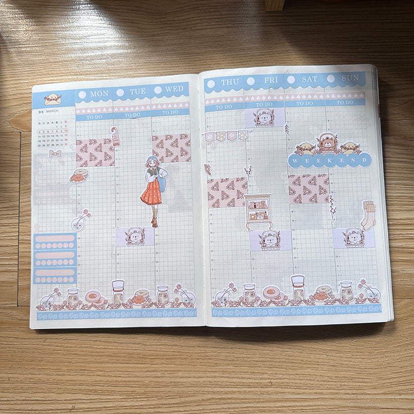 Peaceful | Spring Blossoming | Hobonichi Cousin Weekly Kit - hcwk068