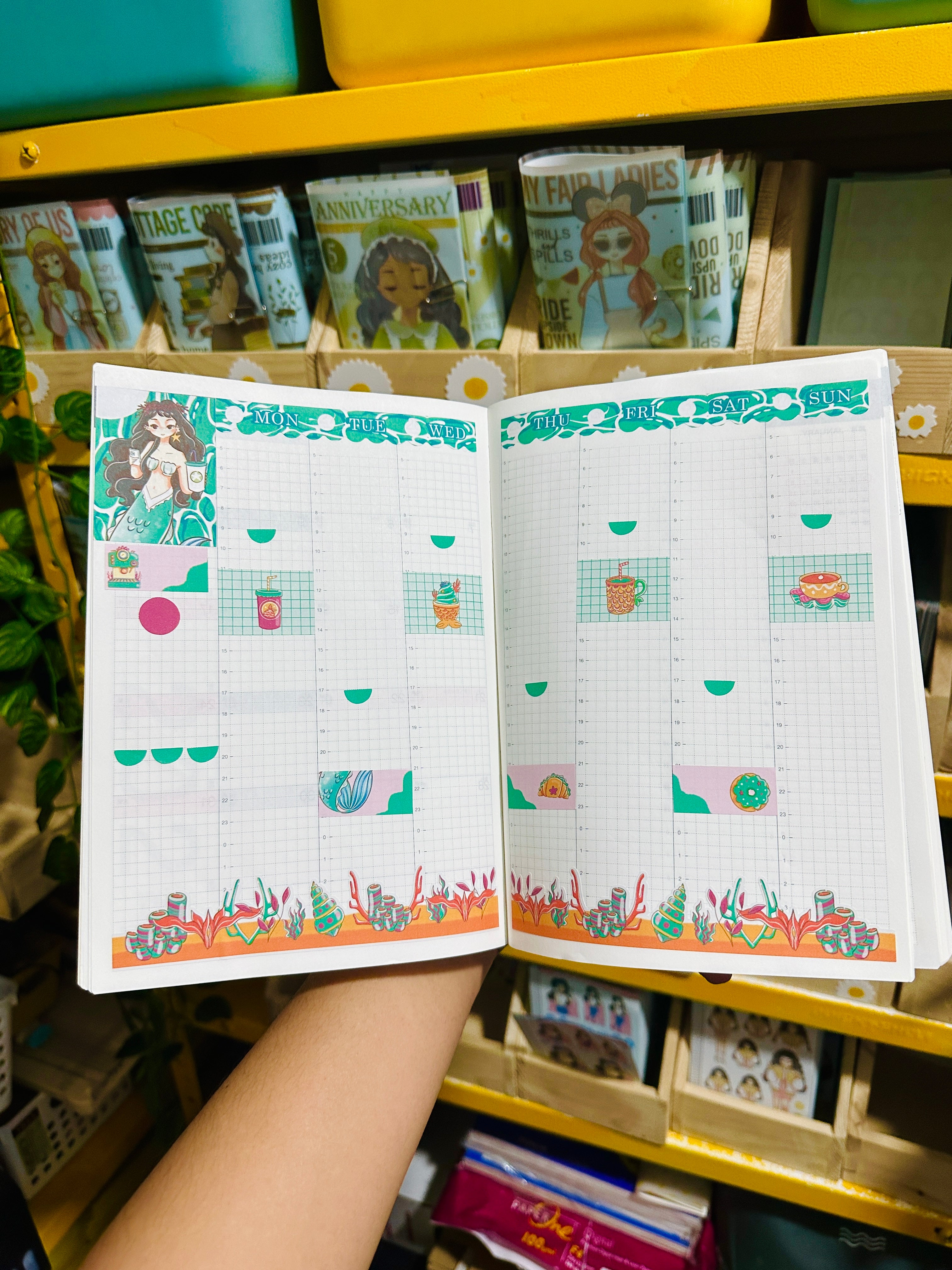 Coffeeholic | The Modern Mermaids | Hobonichi Cousin Weekly Kit | hcwk001