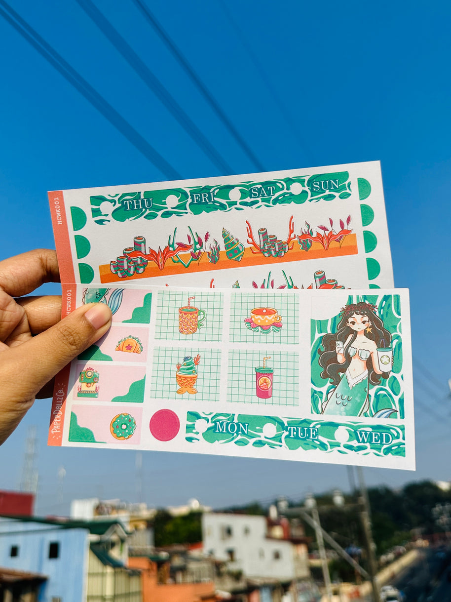 Coffeeholic | The Modern Mermaids | Hobonichi Cousin Weekly Kit | hcwk001