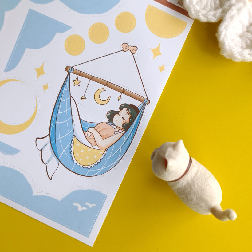 Serene | Sweet Dreams | Hobonichi A6 Daily Sticker Kit - a049