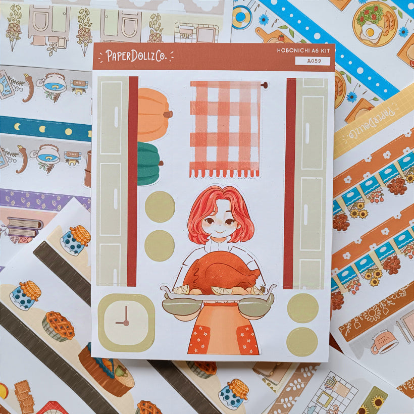 Thanksgiving | Fabulous Fall | Hobonichi A6 Daily Sticker Kit - a059