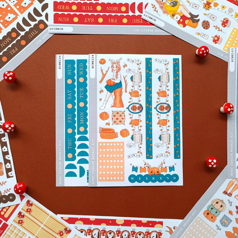 Deer | Fluffy Tails | Hobonichi Cousin Weekly Kit - hcwk104