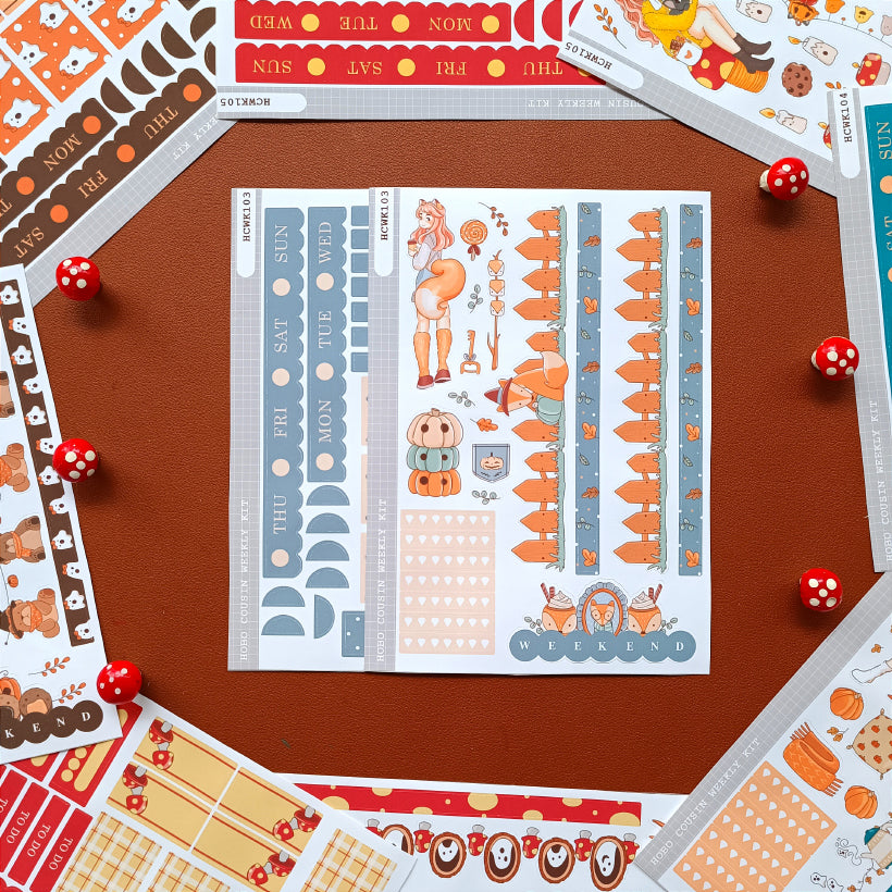 Fox | Fluffy Tails | Hobonichi Cousin Weekly Kit - hcwk103