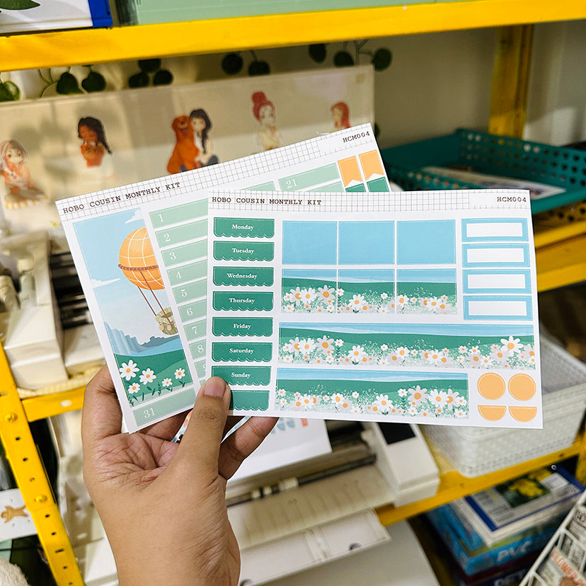 Balloons | Hobonichi Cousin Monthly Stickers ( set of 2 ) | hcm004