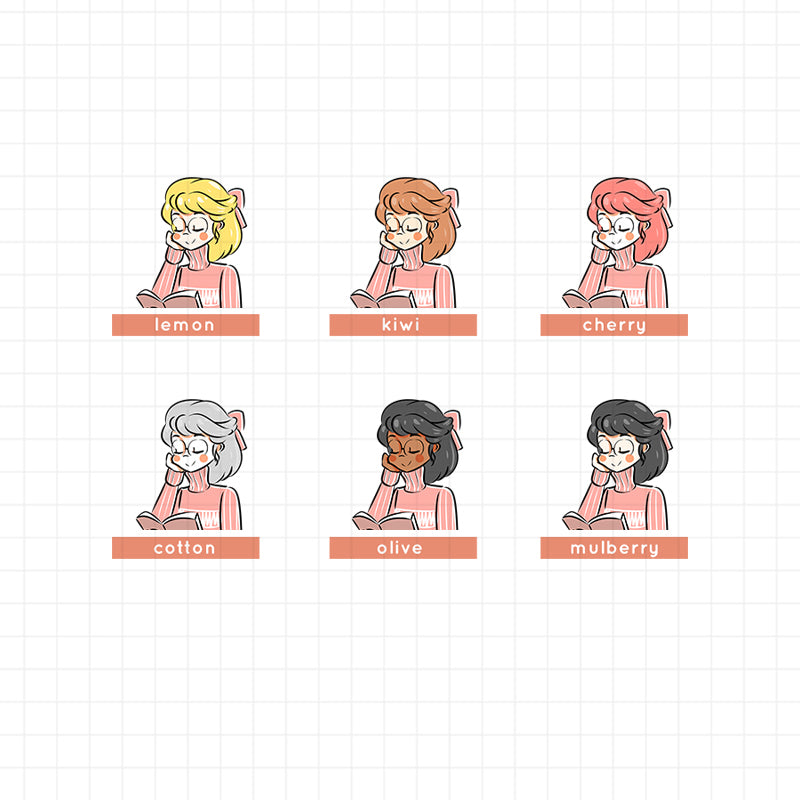 Bibliophile | Time to Unwind | Just Dolls Stickers | J093