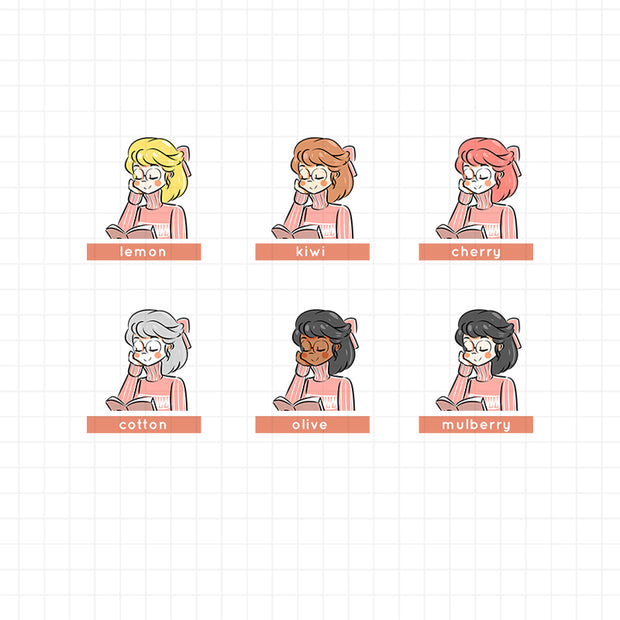 Bibliophile | Time to Unwind | Just Dolls Stickers | J093