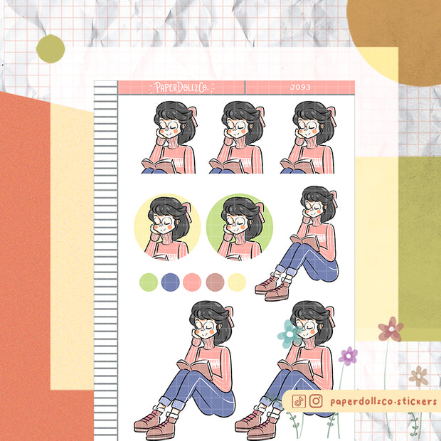 Bibliophile | Time to Unwind | Just Dolls Stickers | J093