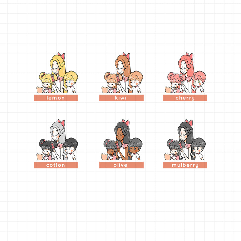 Mother and Kids | Just Dolls Stickers | J134