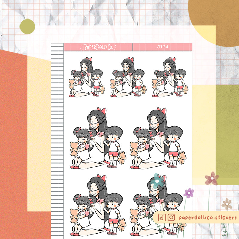 Mother and Kids | Just Dolls Stickers | J134