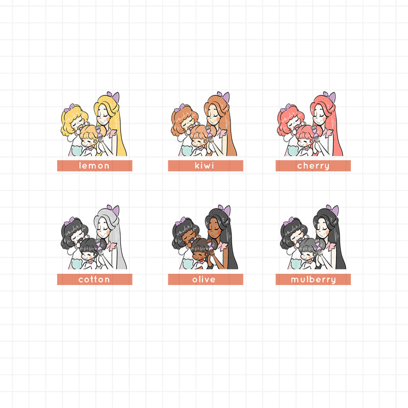 Mother and Daughters | Just Dolls Stickers | J136