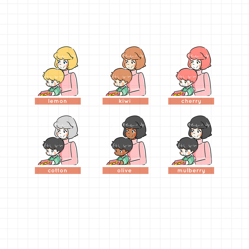 Mother and Son | Just Dolls Stickers | J137