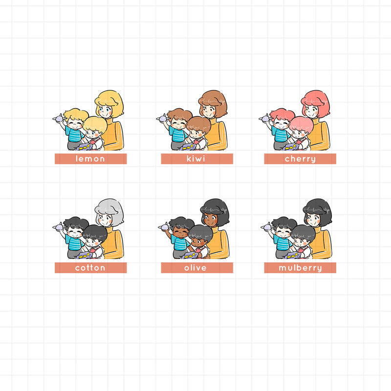 Mother and Sons | Just Dolls Stickers | J138