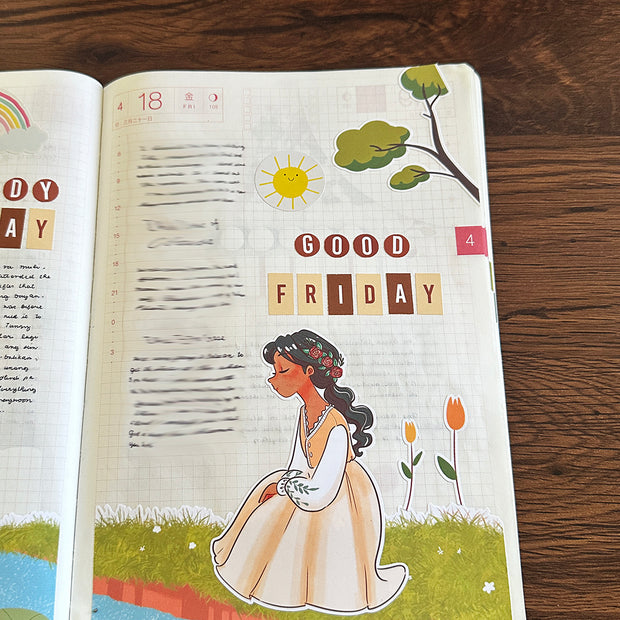 Letter Journal Sticker | Vowels | Coffee Colors | PaperDollzCo | L001