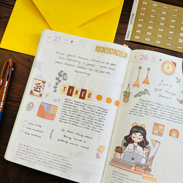 Letter Journal Sticker | Consonant | Coffee Colors | PaperDollzCo | L002